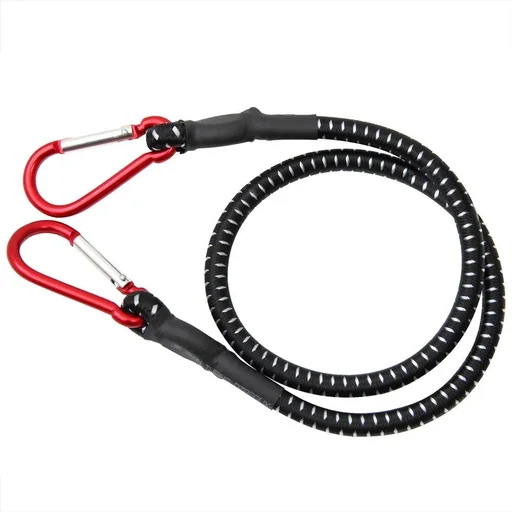 "Gummiband mit Karabiner 100cm x 10 mm - Schwarz image"