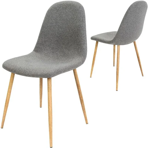 "Design-Stuhl mit Stoffbezug dunkelgrau 4 Stück image"