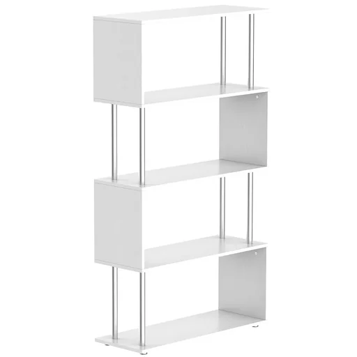 "Standregal 4 Fächer Raumteiler Eckregal Wandregal Büroregal Weiß 80x30x145 cm image"