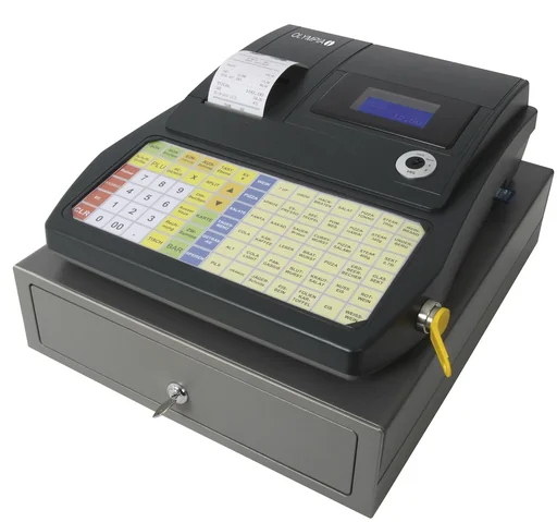 Registrierkasse mit 3 + 8 Fächer, Flach-Tastatur und TSE 3-Jahres-Lizens