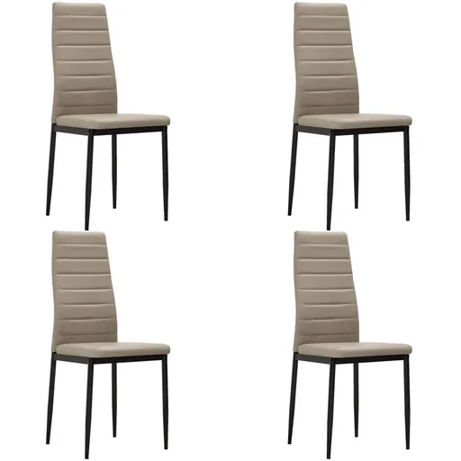 "Esszimmerstühle 4-Sitzer Kunstleder Cappuccino image"