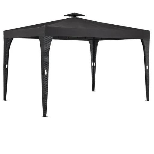 "Pavillon anthrazit 3x4m geflochten image"