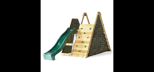 "Holz Kletterpyramide, Outdoor-Kletterpyramide für Kinder aus Holz, Kletterwand, Kletternetz, Rutsche, natur image"