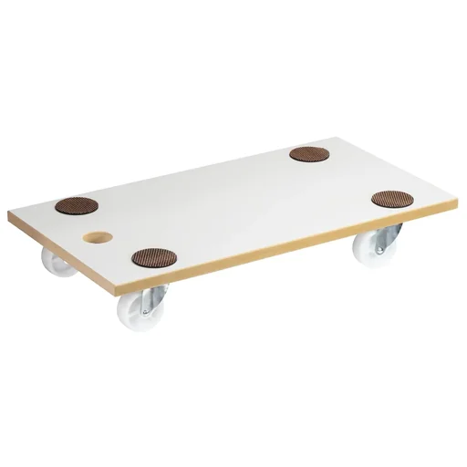 "Transporthilfe MM 1319, 57,5 x 30 x 10 cm, harte Rollen Ø 63 mm, Gleitlager, Tragkraft 200 kg, MDF beschichtet image"