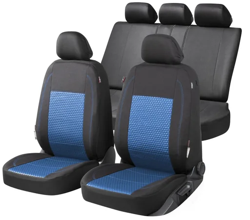 "Autositzbezug Avignon Premium ,blau/schwarz , Komplettset 14-teilig image"