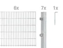 Doppelstabmattenzaun Komplettset, feuerverzinkt, Höhe 160 cm, Länge 12 m