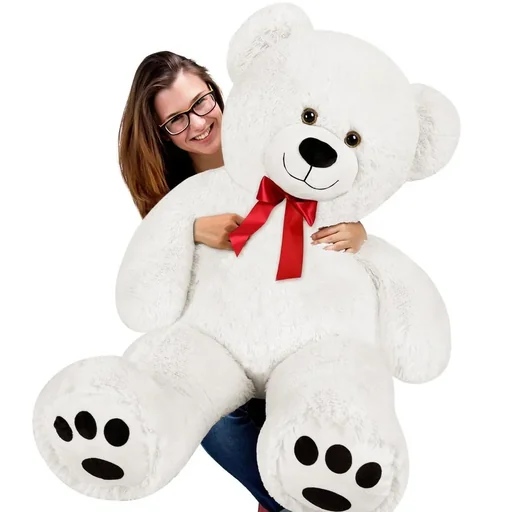 "Großer Teddybär zum Knuddeln - Weiß - 5ft XXL image"