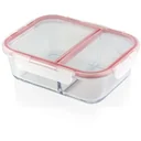 Mehrzer - Frischhaltebox und Auflaufform - 1300ml - rechteckig - mit Trennwand - Bake-and-Lock - Rot
