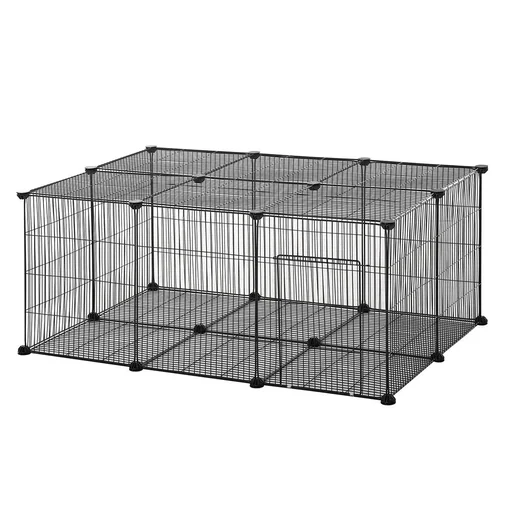"Kleintiergehege kleintierkäfig Freigehege DIY Metall Hase Chinchilla Multi-Winkel-Verbindungen Anti-Rutsch-Matte öffenba image"