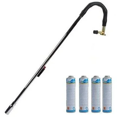 "Eurom Unkrautbrenner - mit Piezo + viermal 600 ml. Gasflaschen image"