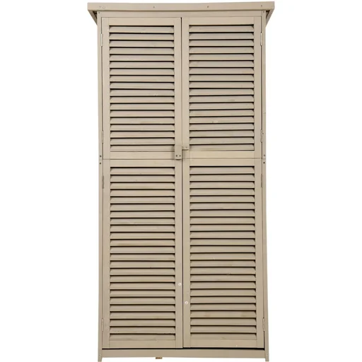 "Geräteschuppen Gerätehaus Geräteschrank 4 Fächer Grau image"