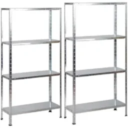 2 Stück Metall-Lagerregal / Fachbodenregal - 200 kg Tragfähigkeit - (BxTxH) 75x3