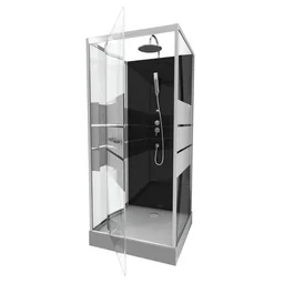 Komplettdusche Fertigdusche 90 x 90 x 225 cm