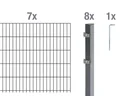 Doppelstabmattenzaun Komplettset, anthrazit, Höhe 120 cm, Länge 14 m