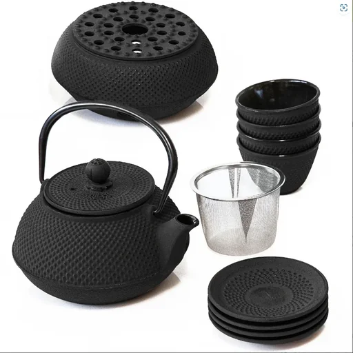 "Asia Teekannenset Gusseisen 10-teilig (Farbe: schwarz) image"