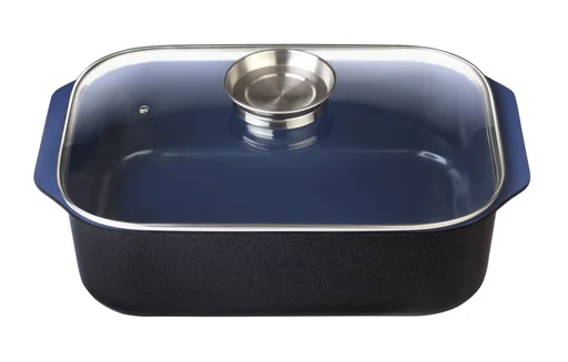 "Bräter 40 cm Ceramica kobaltblau mit Aromaknopf image"