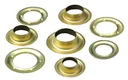 Ösen+Scheiben 14.0mm messing-blank für Ösenzange XXL, 10 Stück