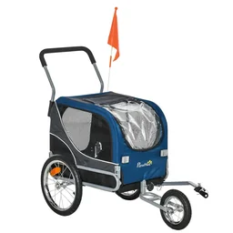 2-in-1 Hundeanhänger Haustier Fahrradanhänger Hundetransporter Hunde Fahrrad Anh