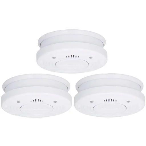 "3x Optischer Rauchmelder 10 Jahre Lebensdauer - 85 dB - Weiß image"