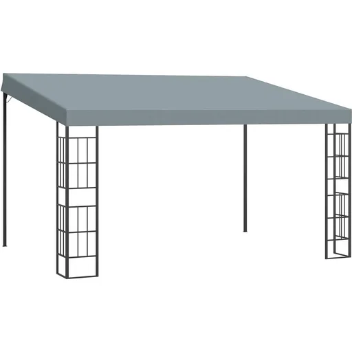 "Pavillon 4 x 3 m Partyzelt Stahl Polyester Grau image"