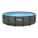 Aufstellpoool Framepool-Set, 488 x 122 cm, Rattan-Optik, inklusive Filterpumpe