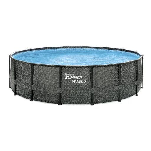 "Aufstellpoool Framepool-Set, 488 x 122 cm, Rattan-Optik, inklusive Filterpumpe image"