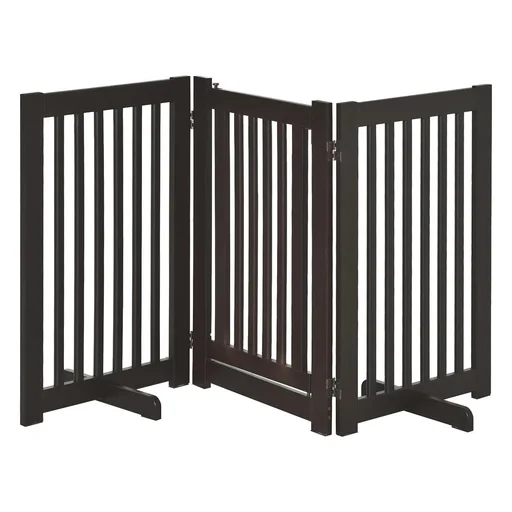 "Absperrgitter für Hunde Schutzgitter Hundegitter Türschutzgitter Dunkelbraun 155 x 1,5 x 76 cm image"