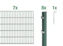 Doppelstabmattenzaun Komplettset, grün, Höhe 80 cm, Länge 14 m