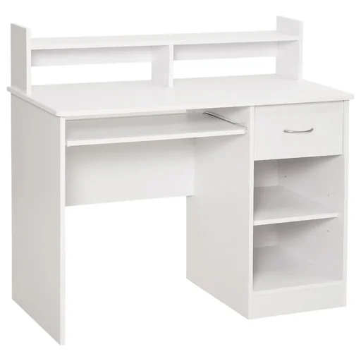 "Computertisch Bürotisch Gamingtisch PC-Tisch mit Schublade E1 Spanplatte Weiß 104 x 48 x 95,5 cm image"