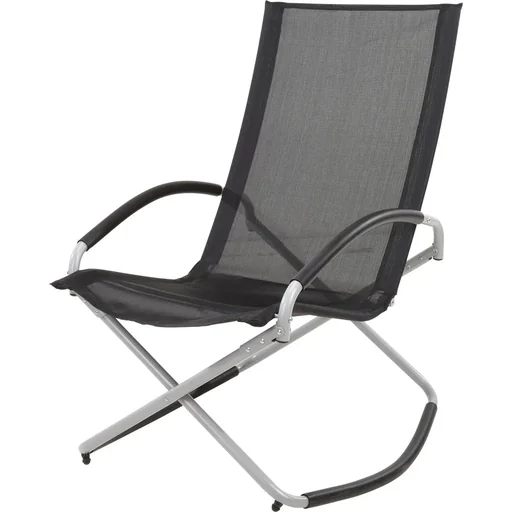 "Pro Garden Klappbarer Schaukelstuhl - Schwarz - 70x90x98cm image"