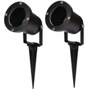 Gartenstrahler GU10 - 2 Stück - IP54 - Schwarz - 35W - Schwenkbarer Kopf