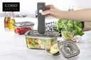 Hand-Vakuumierer OneTouch Eco-Set - Vakuumierer inkl. 3 Glas Vakuumbehälter + 10 Zip-Beutel