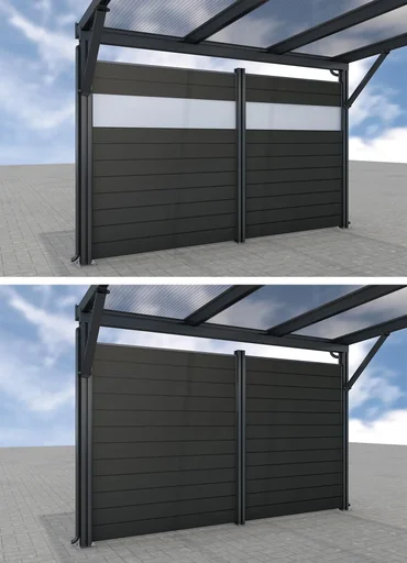 "Seitenwand für Carports, anthrazit, 2,96 x 1,86 m, WPC Dielen dunkelgrau image"