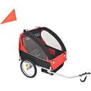 Fahrradanhänger für Kinder 30 kg rot und schwarz