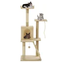 Katzenkratzbaum mit Sisalpfosten 120 cm beige