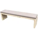 Gartenbankgerüst Holz 150 cm inkl. Wasser- und schmutzabweisendem Kissen Taupe