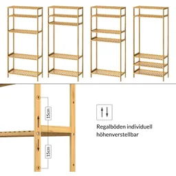 Badregal 5 Böden höhenverstellbar 130x60x26cm