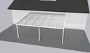 Terrassendach Premium, weiß, 6110 x 5060 mm - Acryl Stegplatten 16mm, klar