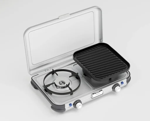 "Camping Kitchen 2, Grill & Go CV, Kocher mit zwei Brennern, zwei extra Grillplatten image"