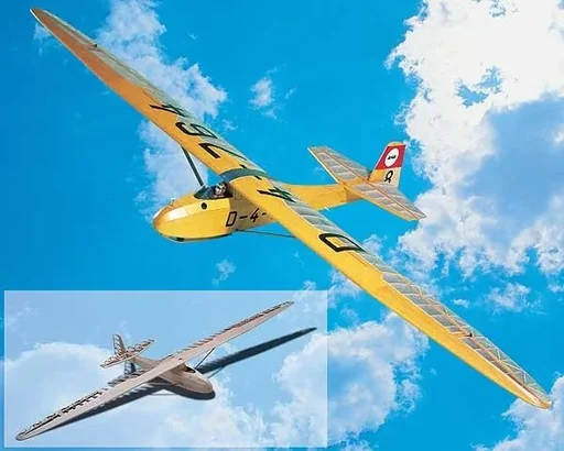 "Holzbausatz Grunau Baby Segelflugmodell Holzbausatz im Maßstab 1:6 image"
