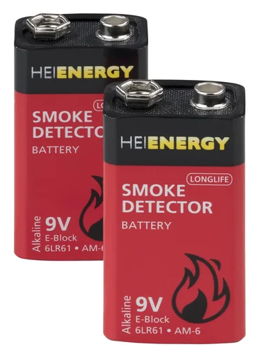 Longlife Batterie E-Block Alkaline für Rauchwarnmelder - 2er Pack