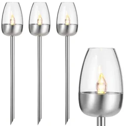 Solarleuchten 3er-Set Edelstahl 38cm