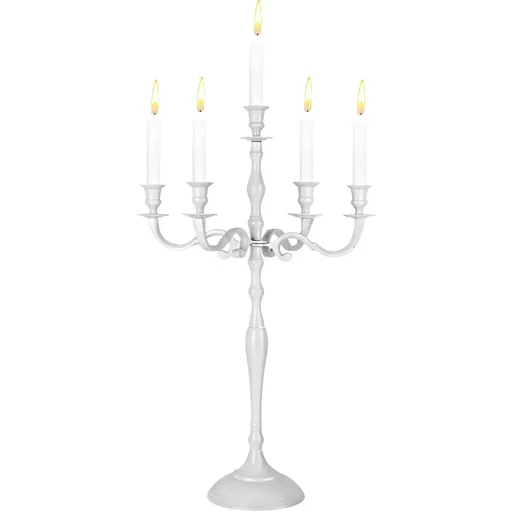 "Kerzenleuchter weiß glänzend Aluminium 40cm 5-armig image"