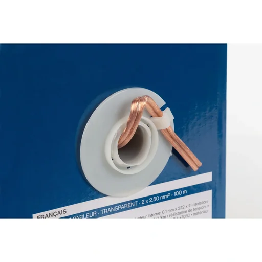 "Lautsprecherkabel 2x2,50mm², 100 Meter, transparent rot, Spule, reiner OFC-Kupferdraht, Audioinstallation, professionelle Beschallung, Studio, Live, Zuhause image"