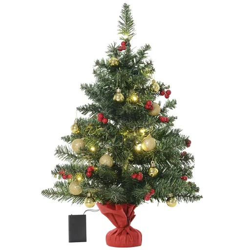 "Christbaum mit Stechpalmenbeeren grün/rot/gold image"
