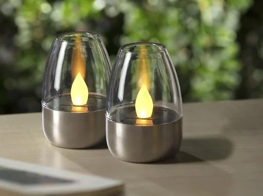 "Solar Kerzen mit LED Flackerlicht 2er Set image"