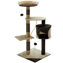 Codoca Kratzbaum beige-braun mit 3 Aussichtsplätzen, 1 Höhle, 2 Spielbällen und 1 Seil