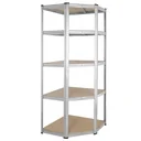 Deuba Metall-Lagerregal/Eckregal mit 5 Fachböden - 875kg Kapazität - (HxBxT) 180x70x40 cm - 175kg pro Fachboden