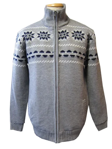 "Strickjacke gefüttert, Farbe hellgrau, Gr.3XL image"