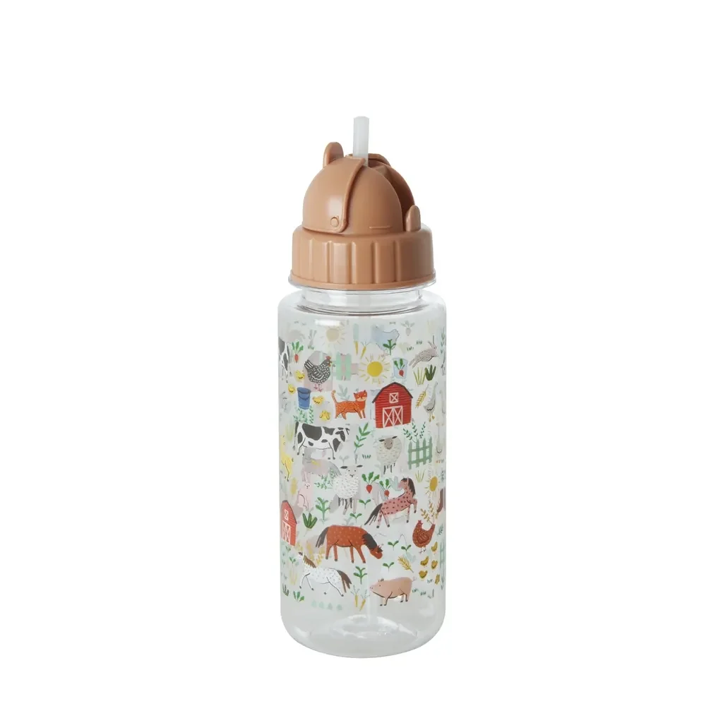 "RICE Trinkflasche Kinder - Farm Print, 450 ml, kunststoff image"